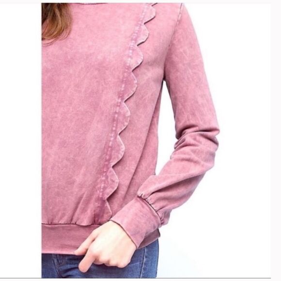 Anthropologie eri + ali Weckerlie Scalloped Sweatshirt - Picture 3 of 8